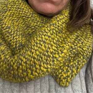 LOFT Yellow and Gray Infinity Scarf